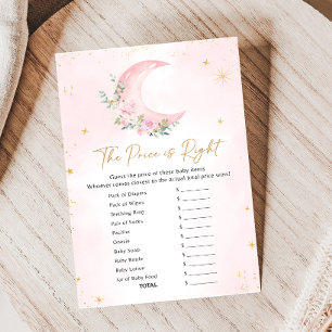 Pink Mond und Sterne Baby Shower Name Rate Spiel