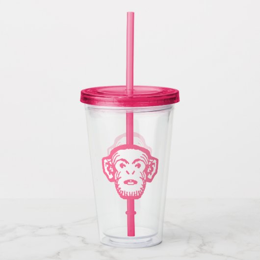 Pink Monkey Acrylic Tumbler Acryltrinkbecher (Vorderseite)