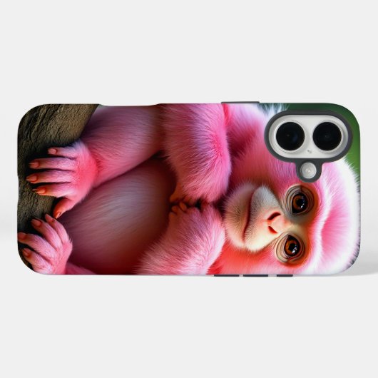 Pink Monkey Phone Case (Rückseite (Horizontal))