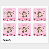 PINK MONKEY PLAY SQUARE Bevorzugung Sticker (Blatt)