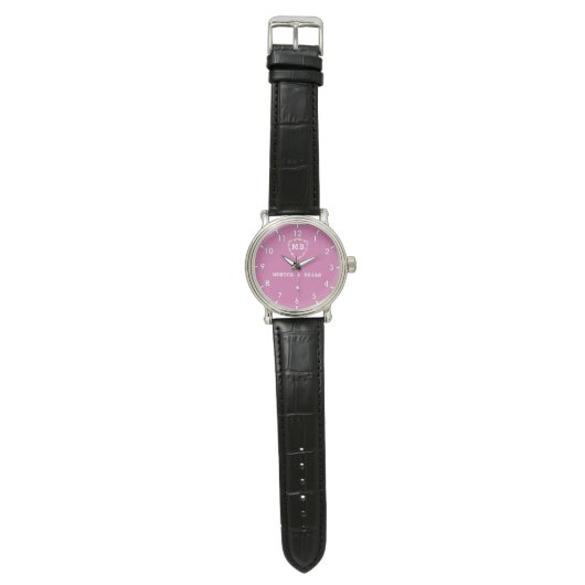 Pink Monogram Armbanduhr (Flach)