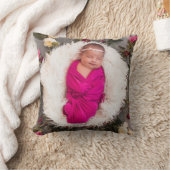 Pink Monogram Baby Girl Foto Kissen (Decke)