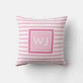Pink Monogram Baby Girl Foto Kissen (Rückseite)