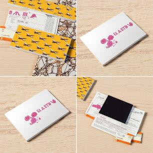 Pink Monogram Business Cards Girly & Elegant Visitenkarte