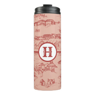 Pink Monogram Chattanooga Toile Thermal Tumbler Thermosbecher