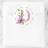 PINK MONOGRAM D MIT SOMMERBLUME RUNDER AUFKLEBER (Tasche)