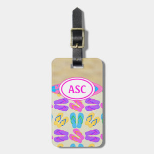 Pink Monogram Flip Flops Beach Gepäckanhänger
