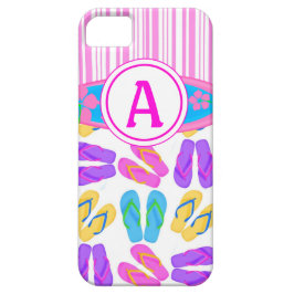 Pink Monogram Flip Flops Surfboard iPhone 5 Fall Case-Mate iPhone Hülle