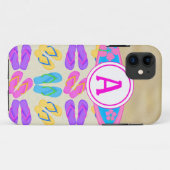 Pink Monogram Flip Flops Surfboard iPhone 5 Fall Case-Mate iPhone Hülle (Rückseite (Horizontal))