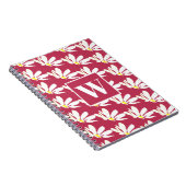 Pink Monogram Floral Daisy Spiral Foto Notebook Notizblock (Rechte Seite)