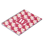Pink Monogram Floral Daisy Spiral Foto Notebook Notizblock (Linke Seite)