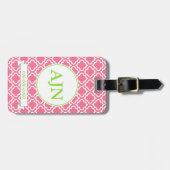 Pink Monogram Gepäckanhänger (Vorderseite horizontal)