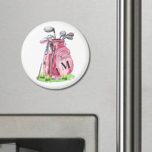 Pink Monogram Golf Bag Magnet