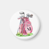 Pink Monogram Golf Bag Magnet (Vorne)