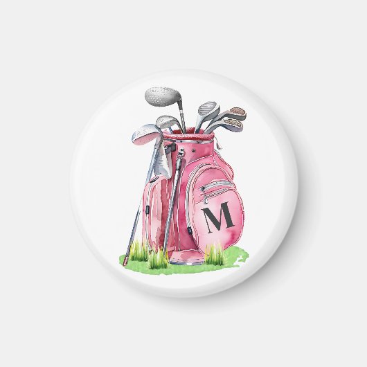 Pink Monogram Golf Bag Magnet (Vorne)