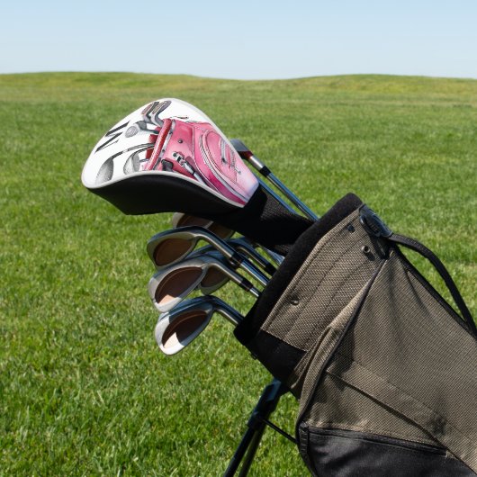Pink Monogram Golf Headcover (In SItu)