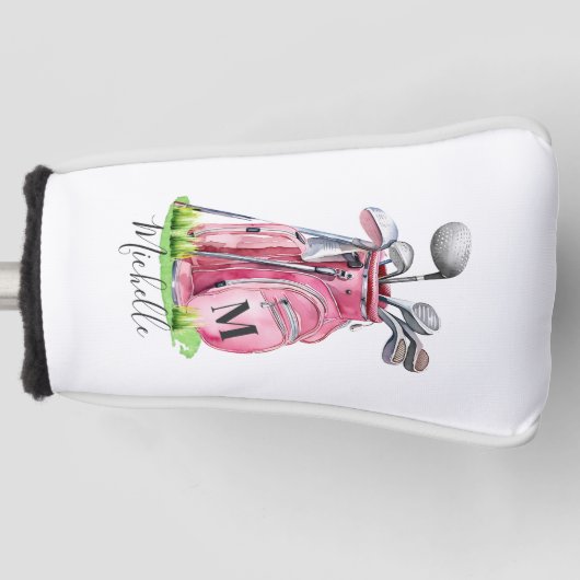 Pink Monogram Golf Headcover (Vorderseite)