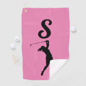 PINK MONOGRAM GOLF TOWEL FÜR SIE GOLFHANDTUCH (Insitu)