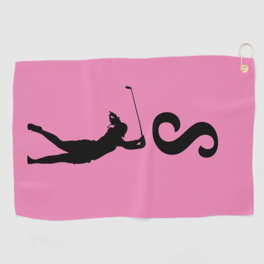PINK MONOGRAM GOLF TOWEL FÜR SIE GOLFHANDTUCH (Horizontal)