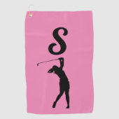 PINK MONOGRAM GOLF TOWEL FÜR SIE GOLFHANDTUCH (Vorderseite)