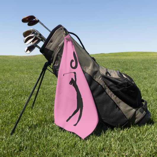 PINK MONOGRAM GOLF TOWEL FÜR SIE GOLFHANDTUCH (Gras)