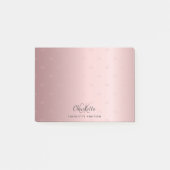 Pink Monogram Initial Name Skript Post-it Klebezettel (Vorderseite)