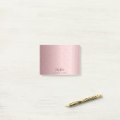 Pink Monogram Initial Name Skript Post-it Klebezettel (Auf Schreibtisch)