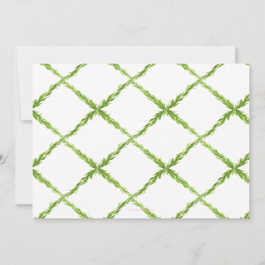 Pink Monogram Lemon Wappen, Custom Danke Card (Rückseite)