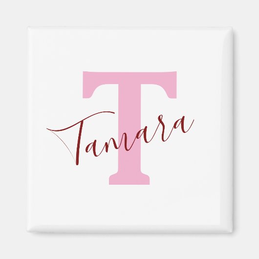 Pink Monogram Magnet | Custom Name (Vorne)