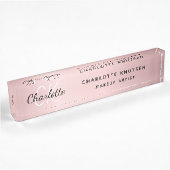 Pink monogram, modern beruflich namensplakette