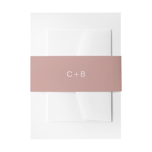 Pink Monogram Modern Wedding Einladungsbanderole (Vorderseite Beispiel)
