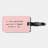 Pink Monogram Name Address Giron Modern Gepäckanhänger (Rückseite horizontal)