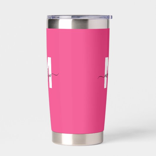 Pink Monogram Name Thermobecher (Links)