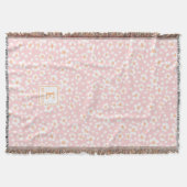 Pink Monogram Name Throw Blanket Decke (Vorderseite)