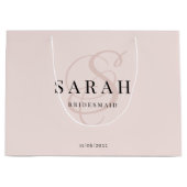 Pink Monogram Personalisiert Bridesmaid Große Geschenktüte (Vorderseite)