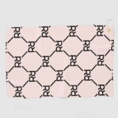 Pink Monogram Stylish Modern Luxe Golfhandtuch (Horizontal)