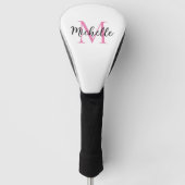 Pink Monogram Vorname Personalisiert Golf Headcover (Vorderseite)