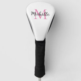Pink Monogram Vorname Personalisiert Golf Headcover