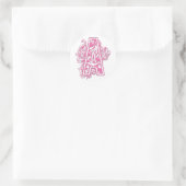 PINK MONOGRAMM A RUNDER AUFKLEBER (Tasche)