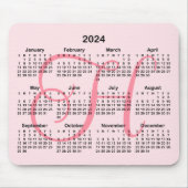 Pink Monogrammed Calendar Mousepad (Vorne)