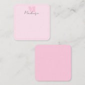 Pink Monogrammed Elegant Bold Initial Mitteilungskarte (Vorne/Hinten)
