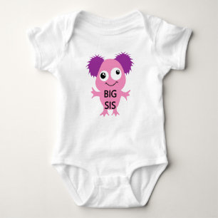 Pink Monster Big Sister Baby Strampler