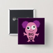 Pink Monster Big Sister Button (Vorne & Hinten)