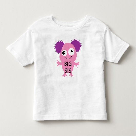 Pink Monster Big Sister Kleinkind T-shirt (Vorderseite)