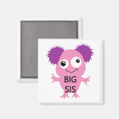 Pink Monster Big Sister Magnet (Vorderseite/Rückseite)