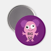 Pink Monster Big Sister Magnet (Vorderseite/Rückseite)