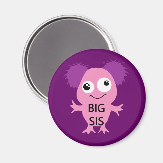 Pink Monster Big Sister Magnet (Vorderseite/Rückseite)