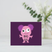 Pink Monster Big Sister Postkarte (Stehend Vorderseite)
