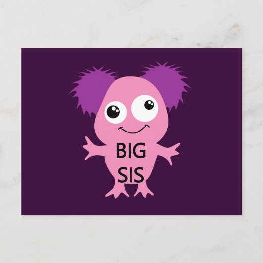 Pink Monster Big Sister Postkarte (Vorderseite)