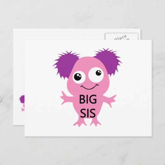 Pink Monster Big Sister Postkarte (Vorne/Hinten)